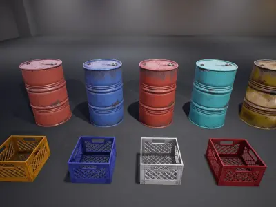 Industry Props Pack Low-poly 3D model