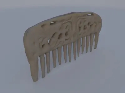 Carved Bone Comb 3D model