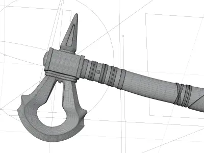 STYLIZED  BATTLE  AXE WITH LOOP BLADE  Low-poly 3D model