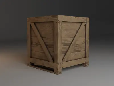 wooden crate Low-poly 3D model from CGTrader