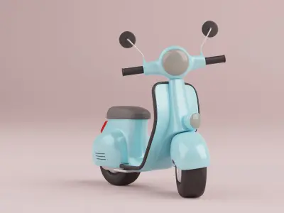 Cartoon Scooter Rigged 3D model