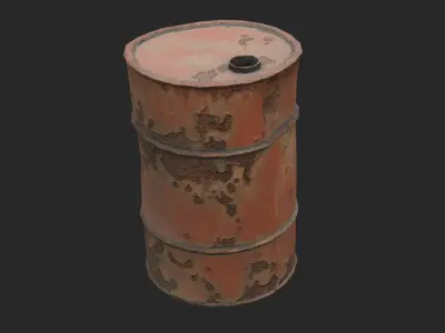 Abandoned Barrels Low-poly 3D model