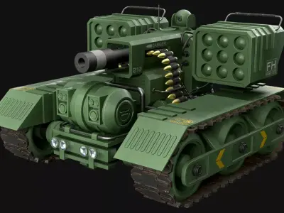 UGV Concept-3B-Forest-Clean Low-poly 3D model