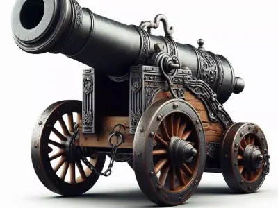 Old War Canon 3D Model 3D print model