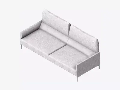 Furniture - Sofa - Contemporary - Snow - Large Low-poly 3D model