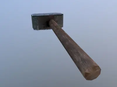 Low Poly Hammer  Free low-poly 3D model