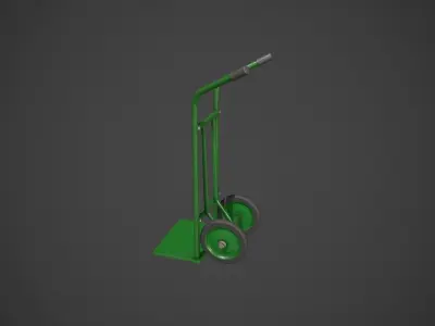 Green Sack Truck Low-poly 3D model