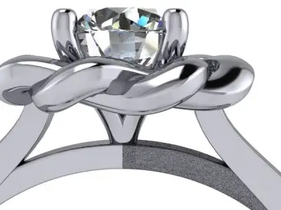 Antique Classic Decorative flower Ring 3D model 3D print model