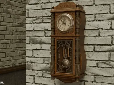 Vintage Clocks Low-poly 3D model