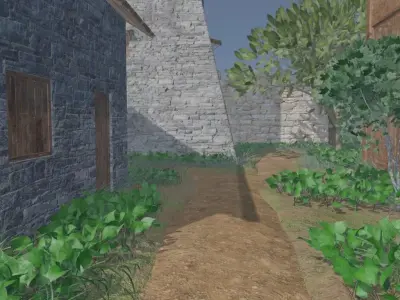 Walled Tropical Village 3D model