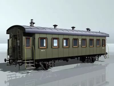 passenger two-axles wagon 3D model