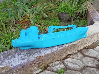 cargo ship miniature for RC 3D print model