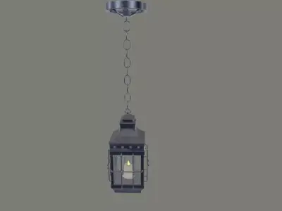 Antique Hanging Lantern Low-poly 3D model