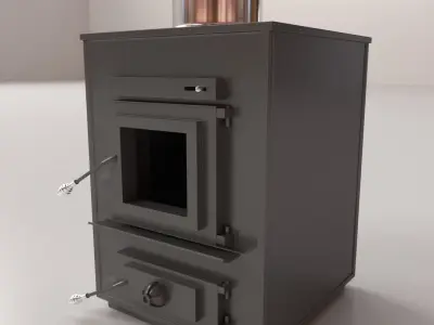 Furnace wood burning stove 3D model