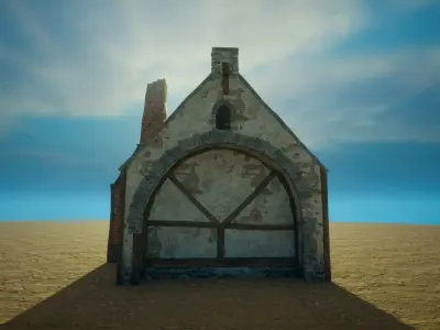 Medieval old House2-interior and exterior design Low-poly 3D model
