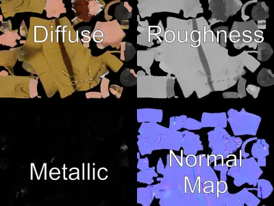 Animated D Female Soldier Model Rigged and Animated Low-poly 3D model