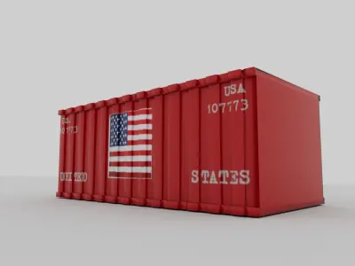 American container Low-poly 3D model
