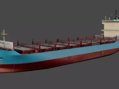 Container ship LAURA Low-poly 3D model