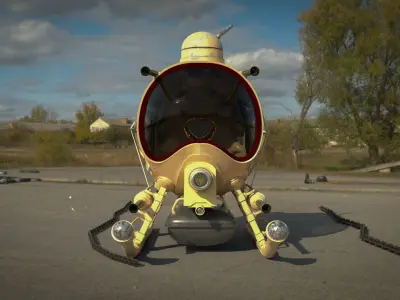 Airship russian military helicopter 3D model