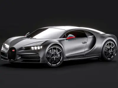 Realistic Bugatti Chiron Sport 2021 Collection 3D Model Pack