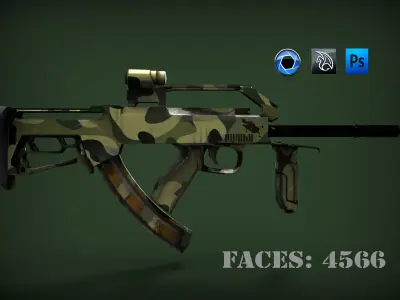 Pumba guns Low-poly 3D model