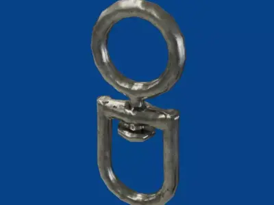 Destorcedor stainless steel ring pull Low-poly 3D model