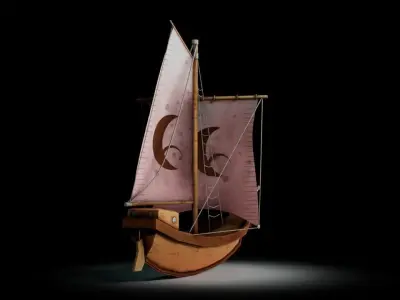 Low Poly ship Low-poly 3D model
