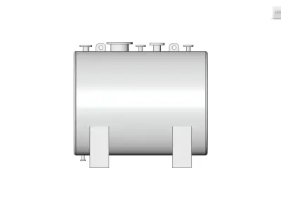 Horizontal 4m3 Tank - Tanque horizontal 4m3 3D model