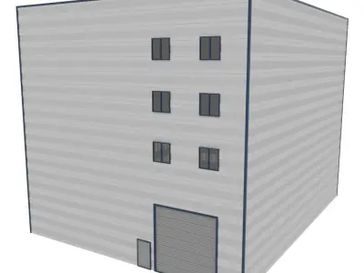 Factory Building Composite Panel Facade 3D model
