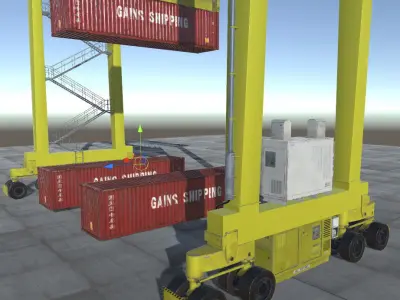 Shipping Port Gantry Crane Low-poly 3D model