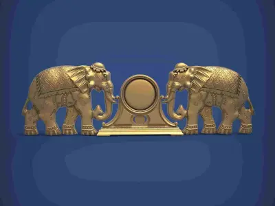 Carved clock for 3D printing and CNC 3D print model 14