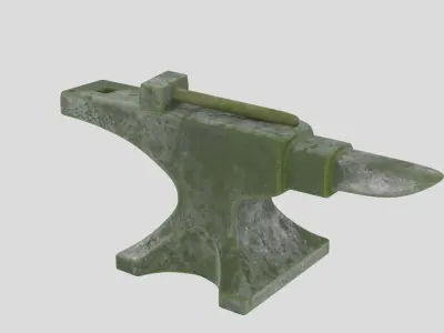Old anvil and Hammer Free low-poly 3D model