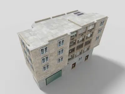 commercial city building  3 Low-poly 3D model