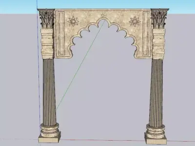 indian jodhpuri stone arch  Low-poly 3D model