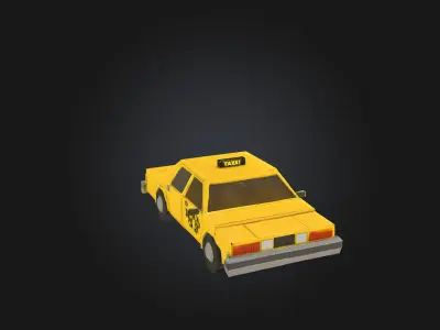 Yellow Taxi Illustration  A City Icon in Motion 3D model