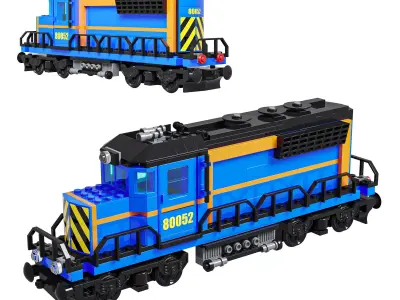 Train Lego Locomotive 80052 3D model
