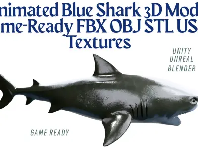 Blue Shark Low-poly 3D model