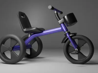 Tricycle Free low-poly 3D model