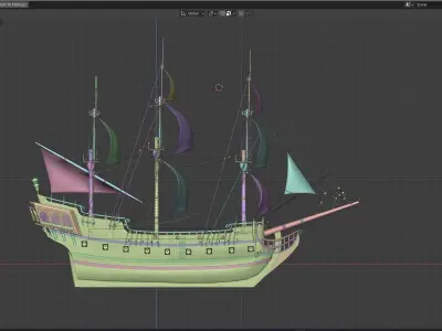 black pearl ship 3D model purchase