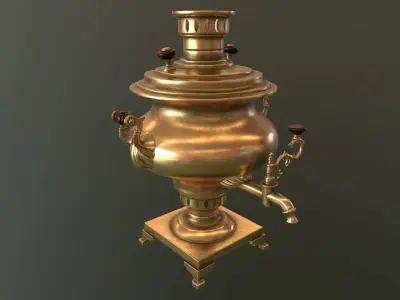 Samovar russian coffee pot - russian coffee pot Free 3D model