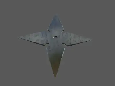 Shiriken Low-poly 3D model metal cross Low-poly 3D model