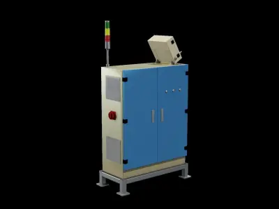 Industrial - 3D Electric Control Box  Low-poly 3D model