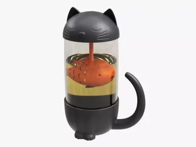 Cat-shaped teapot 3D model