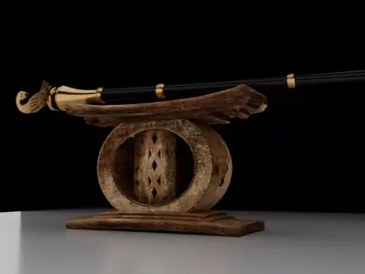 Ghanaian traditional stool Free low-poly 3D model