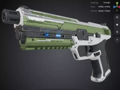 Futuristic Pistol 3D model order