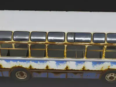 Broken scratched old bus 3d model 3D model