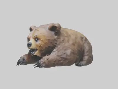 Grizzly Cub playing model Low-poly 3D model