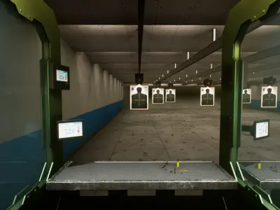 Shooting Range Low-poly 3D model 2
