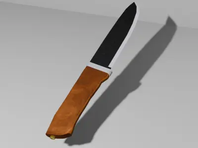 Hunting knife Low-poly 3D model 3