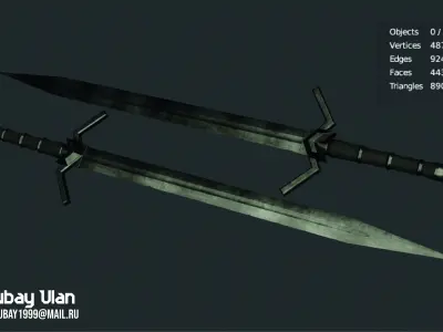 My Old Swords from summer 2020 reforged in winter 2022 Free 3D model